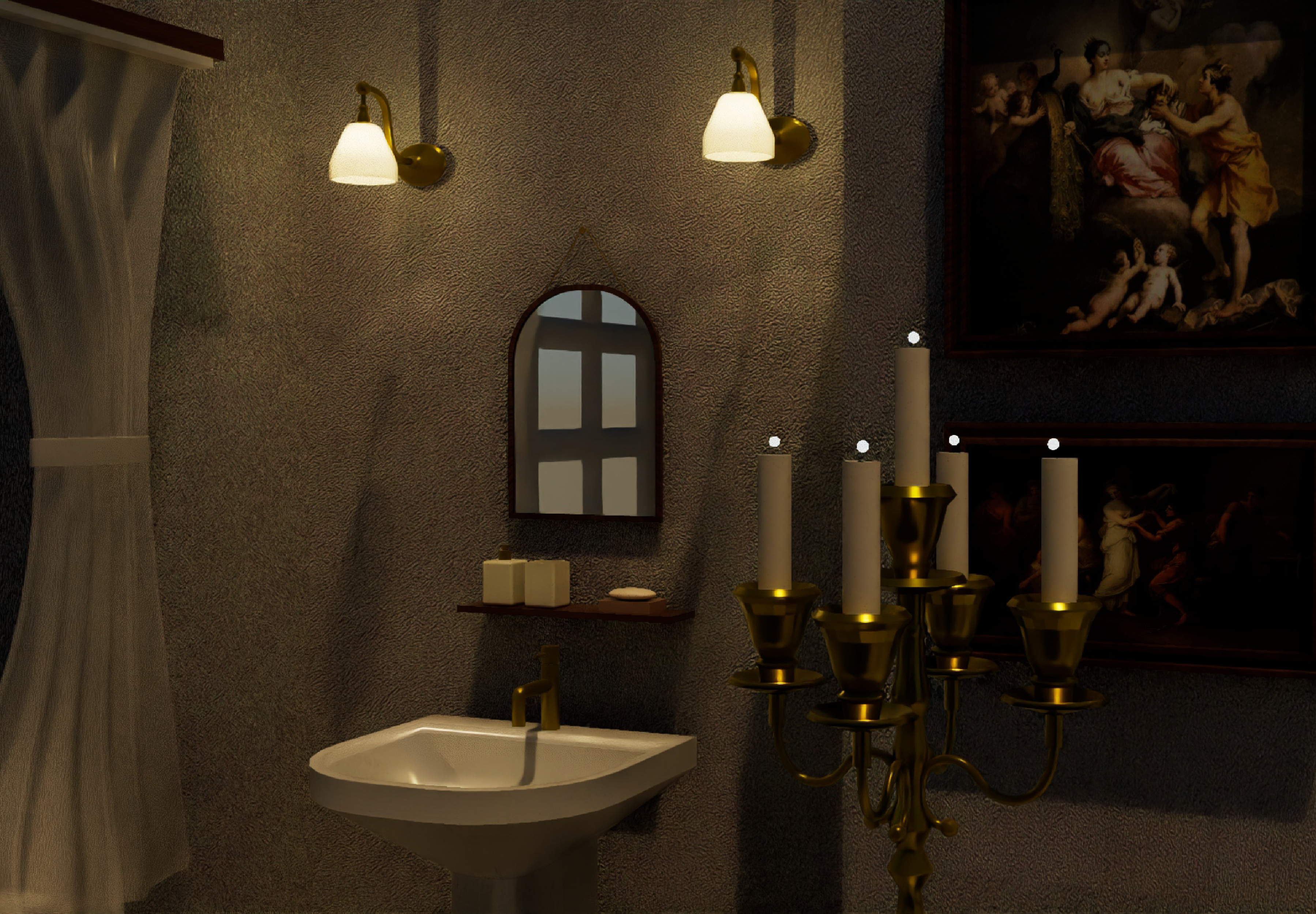 3D Victorian-style Bathroom